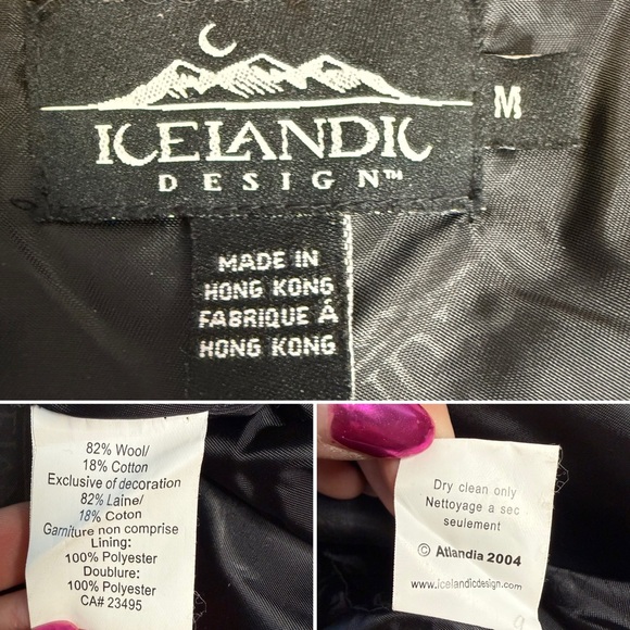 Icelandic Design Atlantia 2004 European Art Knit Wool Jacket M Lined - Picture 10 of 14